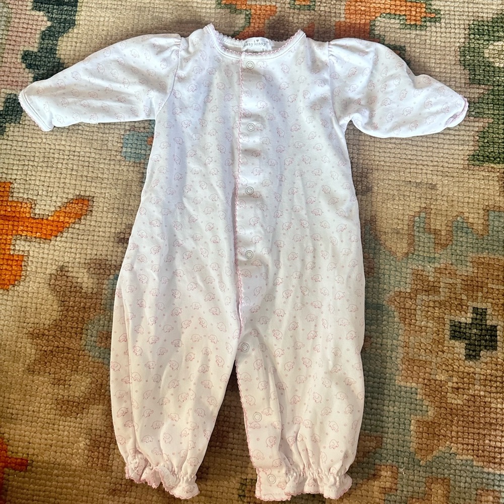 Kissy Kissy - Pink Elephant onesie. Newborn.
